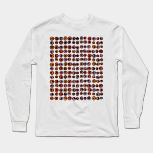 Halloween Colors Eyes Modern Decorative Abstract Mosaic Dots Pattern Long Sleeve T-Shirt